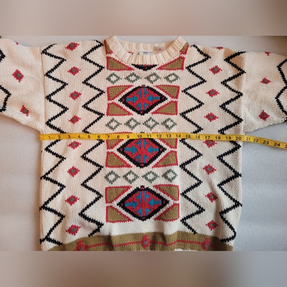 Vintage Navajo Pattern Men's Cotton Crew Neck Sweater Medium - Picture 11 of 11